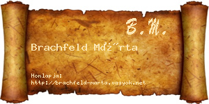 Brachfeld Márta névjegykártya